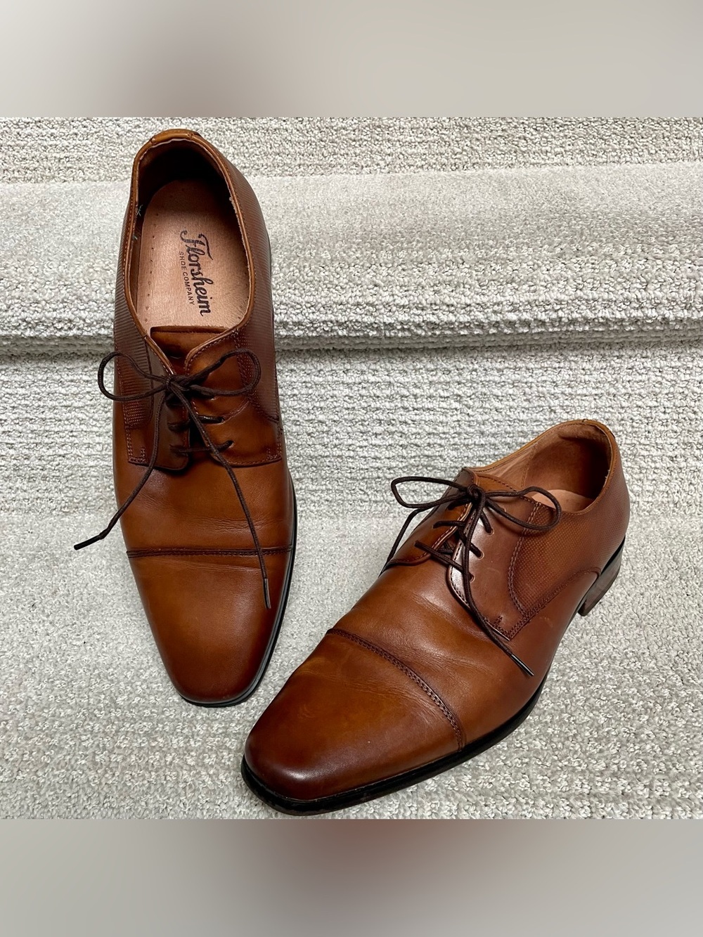 Florsheim Postino Cap Toe Leather Upper Linings Oxford in Congac Men’s Shoes 10D - Picture 1 of 10
